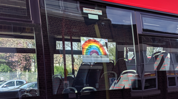Rainbow On Birmingham Bus April 2020