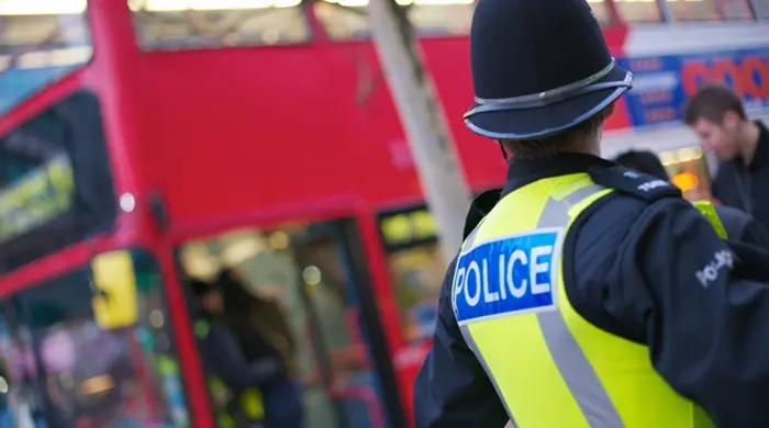 Police In Front Of Double Decker