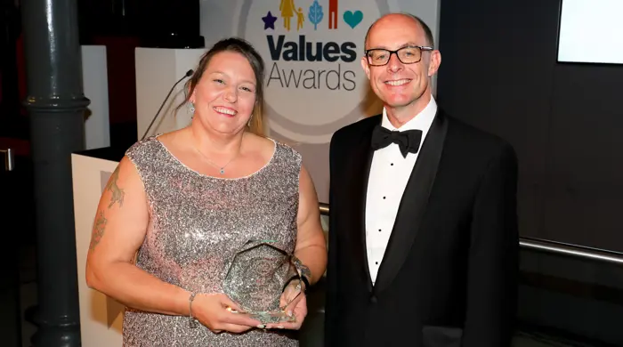 Bus Driver Tracey Evans And NEG CEO Dean Finch
