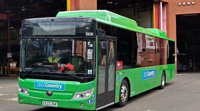 National Express Coventry to trial Yutong E12 electric single decker bus